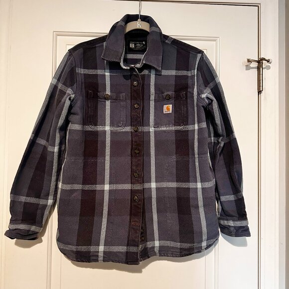 Carhartt Rugged Heavyweight Twill Flannel Plaid Shirt Jacket - Picture 3 of 6